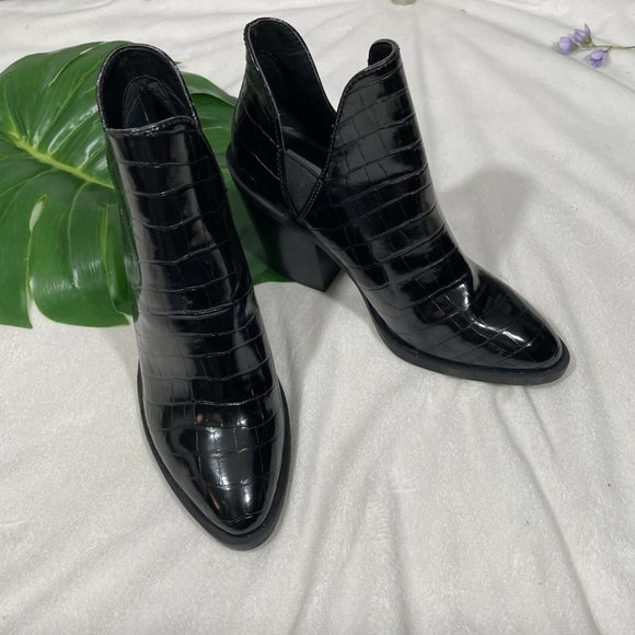 NEW! $110 Steve Madden Leve Block Heel Boot Black - Picture 4 of 12